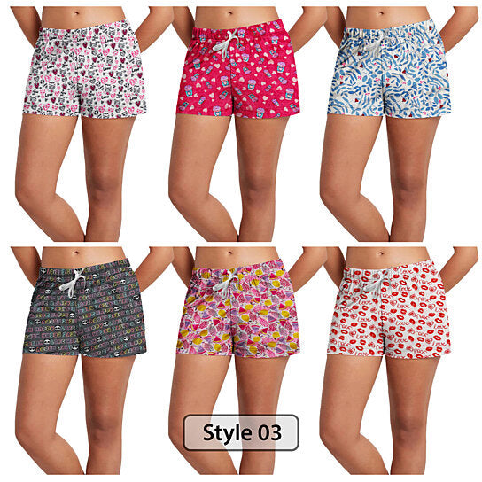 3-Pack: Women's Comfy Lounge Bottom Pajama Shorts with Drawstring Women's Loungewear Style 3 S - DailySale
