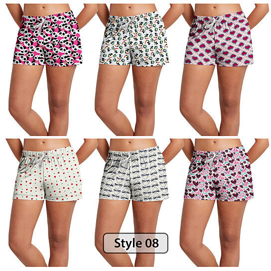 3-Pack: Women's Comfy Lounge Bottom Pajama Shorts with Drawstring Women's Loungewear Style 8 S - DailySale