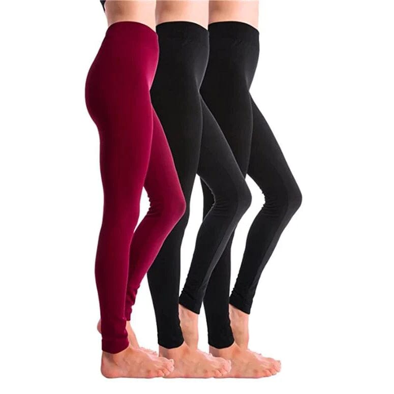 3-Pack: Women’s Fleece Lined Leggings High Waist Soft Stretchy Warm Leggings Women's Bottoms - DailySale