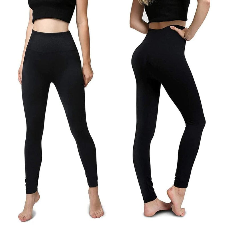 3-Pack: Womens Cozy Fleece-Lined Workout Yoga Pants Seamless