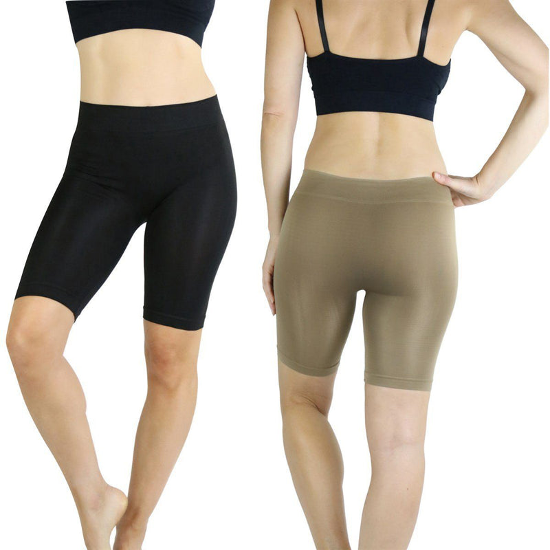 3-Pack: Women's Layering Seamless Microfiber Shorts Women's Clothing - DailySale