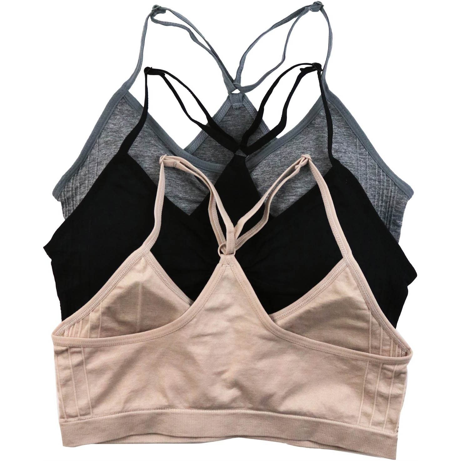 3-Pack: Women's Padded Essential Lounging Bralettes