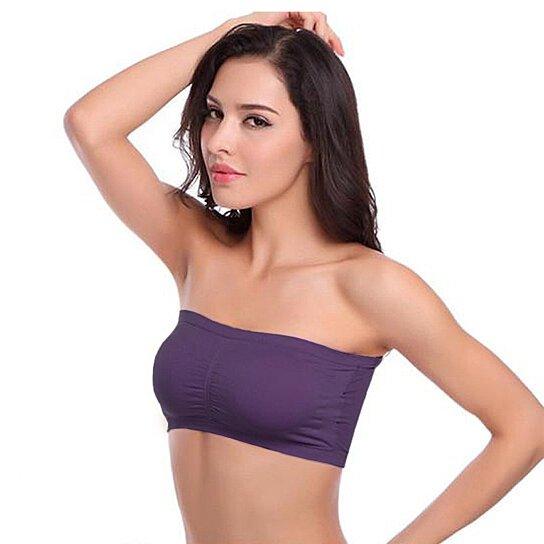 3-Pack: Women's Seamless Strapless Bandeau Crop Tube Top Bra Padded Bralettes Women's Clothing - DailySale