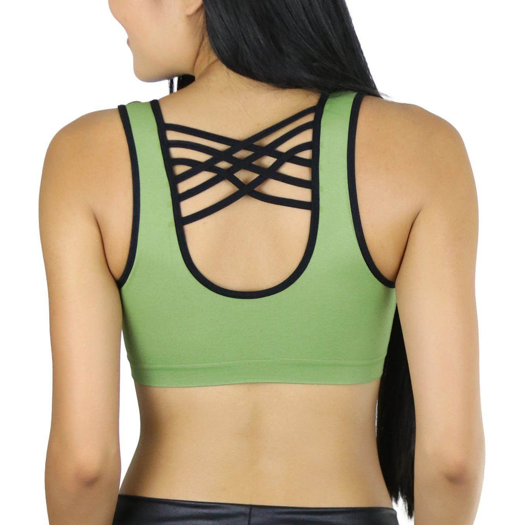 3-Pack: Women's Strappy Back Microfiber Sports Bras
