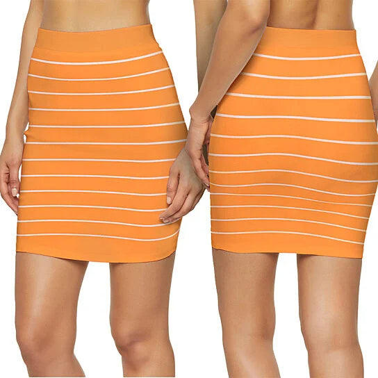 3-Pack: Women's Striped Seamless Microfiber Slim Nylon Pull-On Closure Mini Skirts Women's Bottoms - DailySale