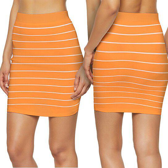 3-Pack: Women's Striped Seamless Microfiber Slim Nylon Pull-On Closure Mini Skirts Women's Clothing - DailySale