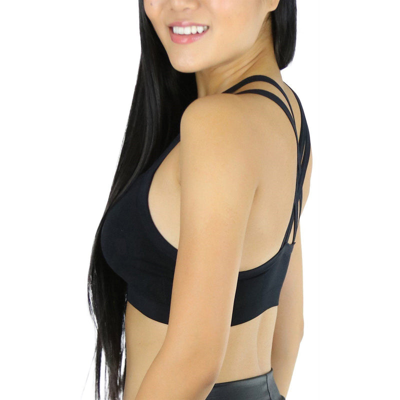 3-Pack: Women's Wire-Free Seamless Sports Bra with Cross-Back Women's Clothing - DailySale