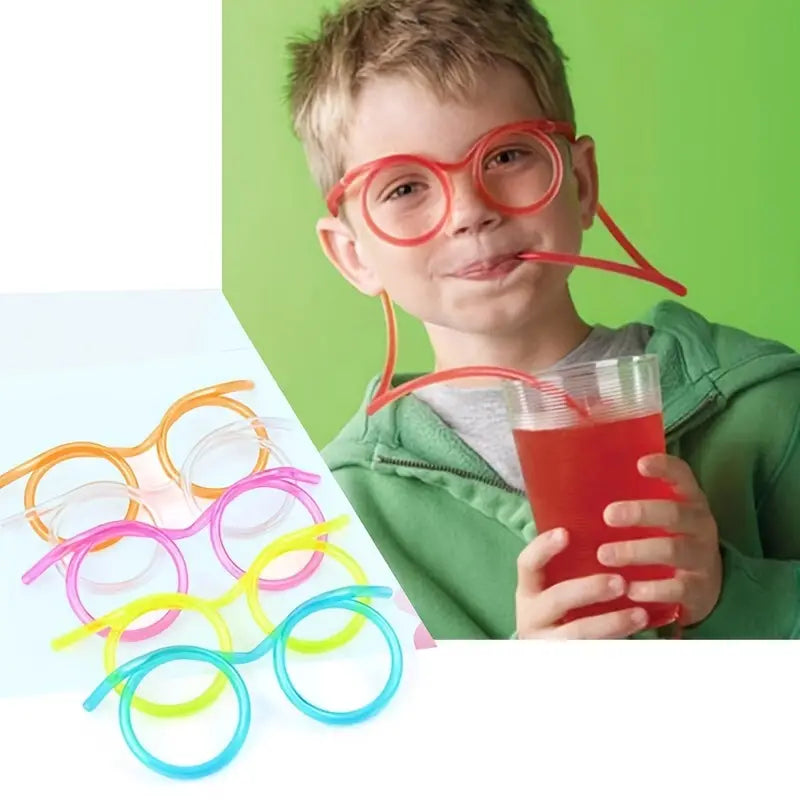 3-Pack:Creative Fun Glasses Straw Crazy Funny Art Straw Holiday Decor & Apparel - DailySale