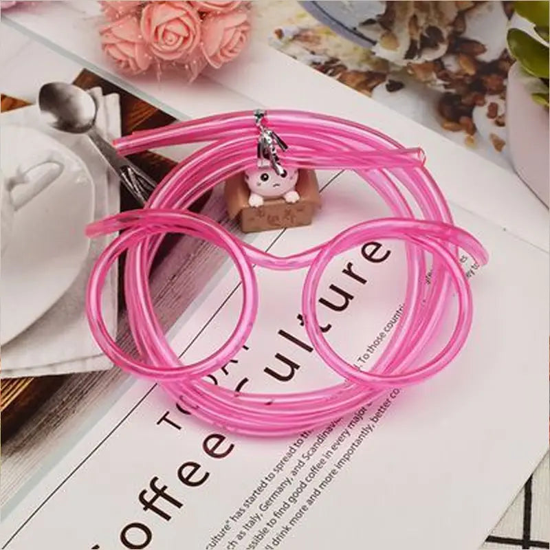 3-Pack:Creative Fun Glasses Straw Crazy Funny Art Straw Holiday Decor & Apparel Pink - DailySale