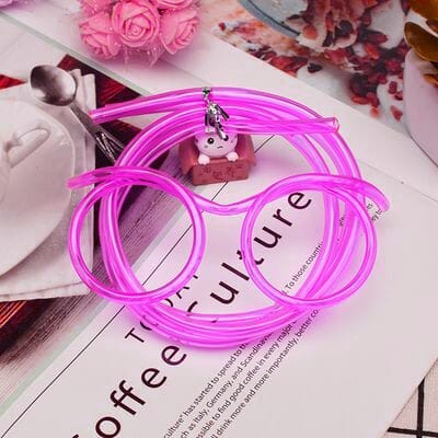 3-Pack:Creative Fun Glasses Straw Crazy Funny Art Straw Holiday Decor & Apparel Rose - DailySale