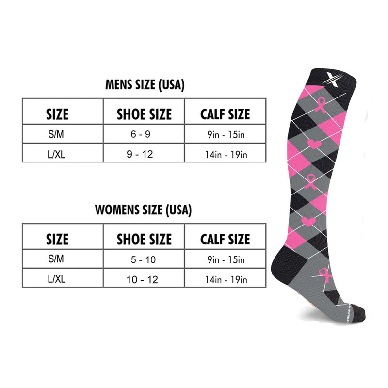 3-Pair: Breast Cancer Awareness Knee High Compression Socks Women's Shoes & Accessories - DailySale