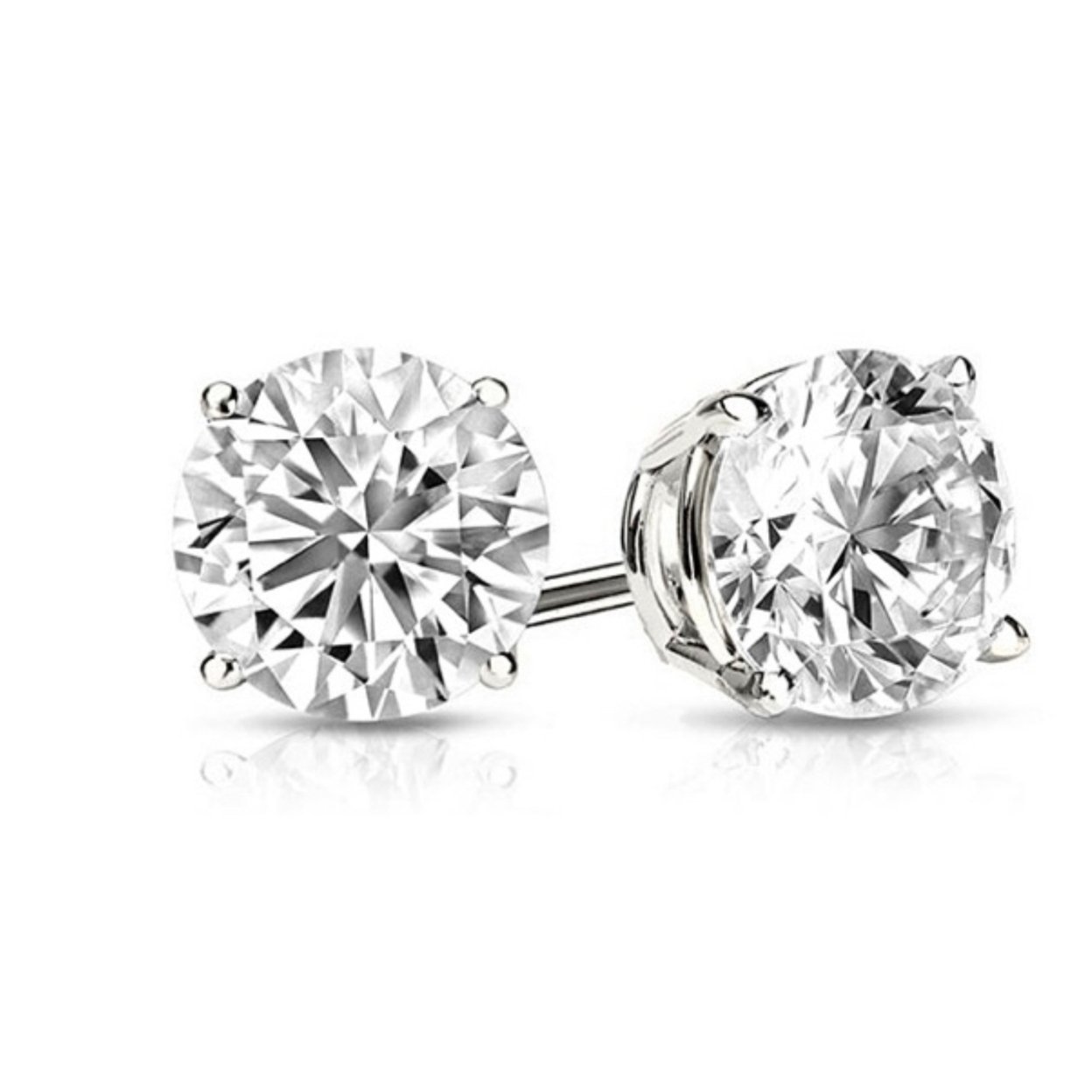 3-Pair Set: 4.00 Cttw Sterling Silver Swarovski Elements Crystal Studs Earrings - DailySale