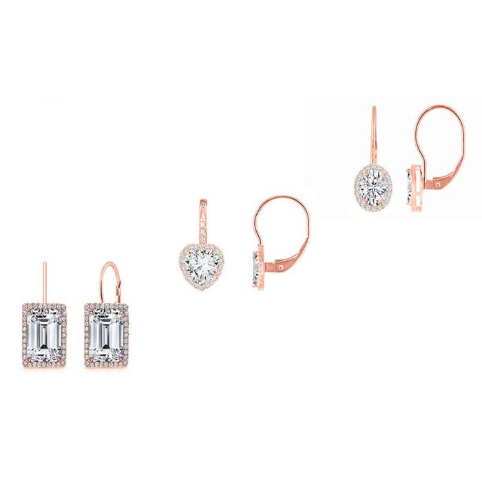 3-Pair Set: Women's Leverback Earrings Earrings Rose Gold - DailySale