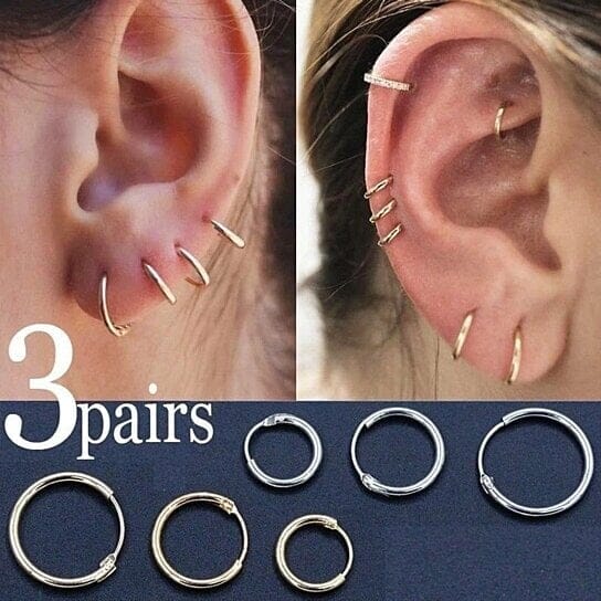 3-Pairs: Endless Hoop Earrings Earrings - DailySale