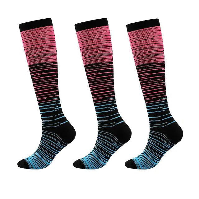 3-Pairs: Gradient Compression Socks Wellness Red M - DailySale