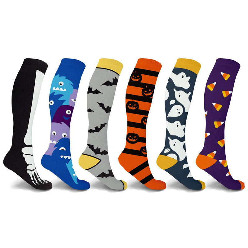 3-Pairs: Halloween Fun Knee High Compression Socks Men's Accessories S/M Set 1 & 2 - DailySale