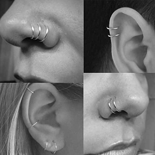 3-Pairs: Sterling Silver Small Hoop Earrings Set Earrings - DailySale