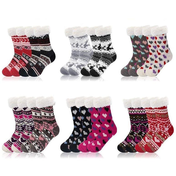 3-Pairs: Women's Assorted Soft Sherpa Slipper Socks Women's Clothing - DailySale