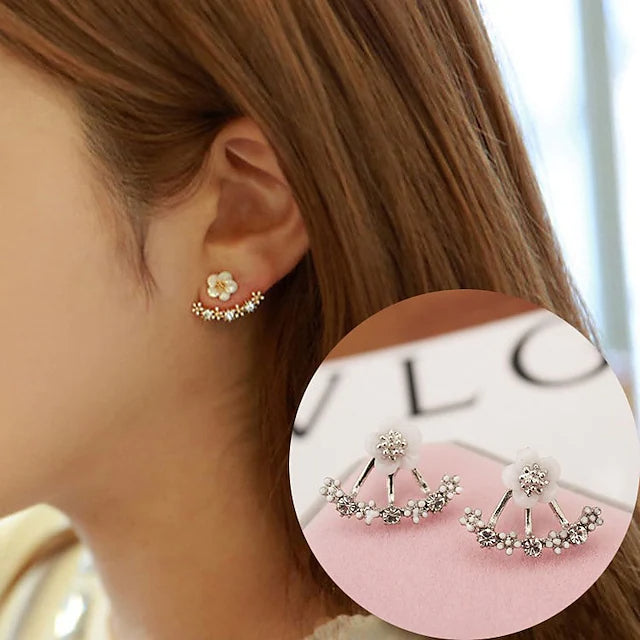 3-Pairs: Women's Crystal Flower Daisy Earrings Earrings - DailySale
