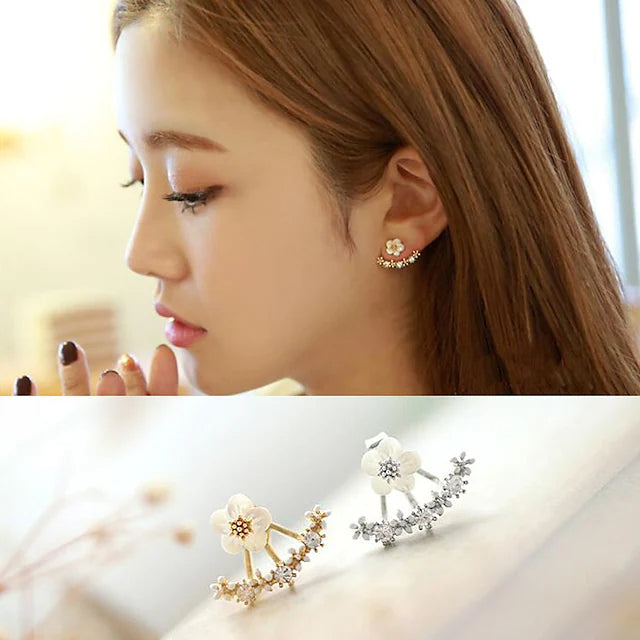 3-Pairs: Women's Crystal Flower Daisy Earrings Earrings - DailySale