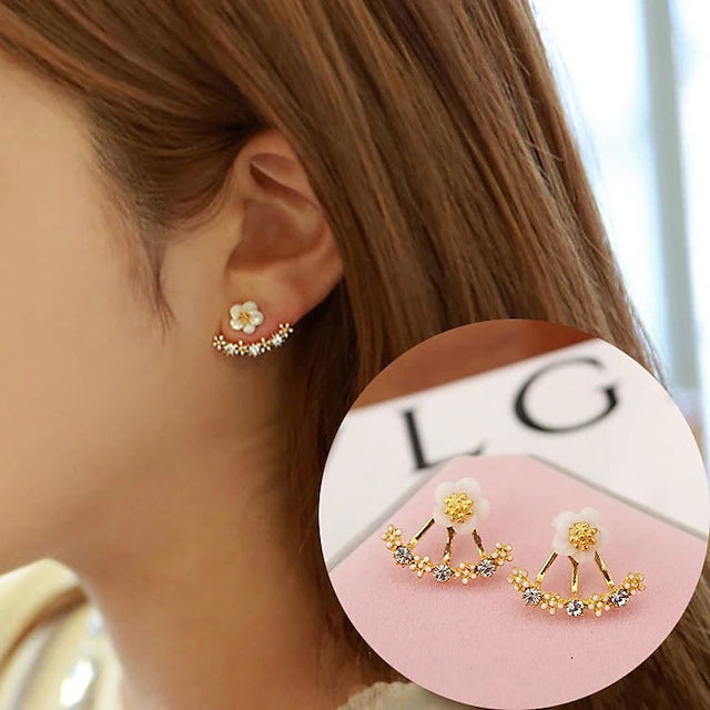 3-Pairs: Women's Crystal Flower Daisy Earrings Earrings - DailySale