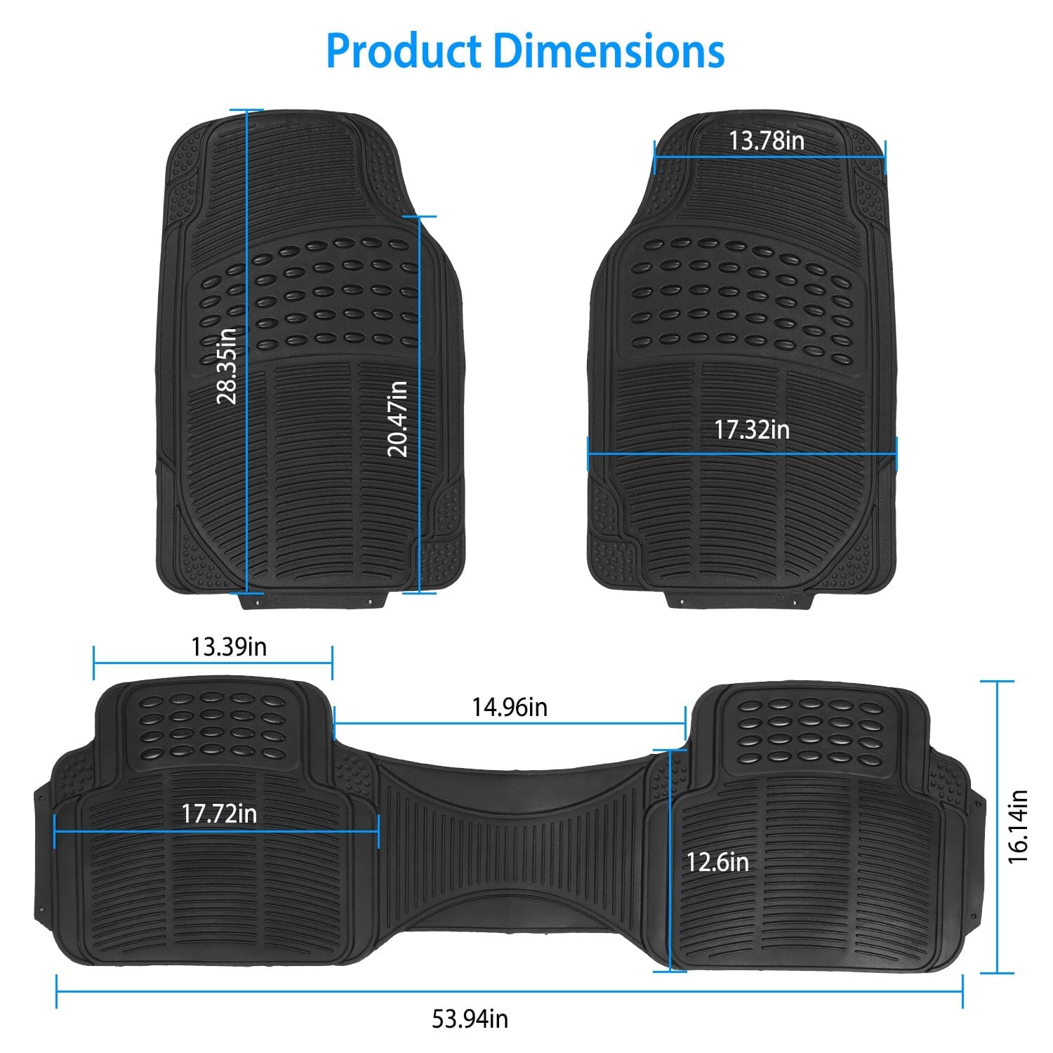 3-Piece: Automotive Floor Mats Set Automotive - DailySale