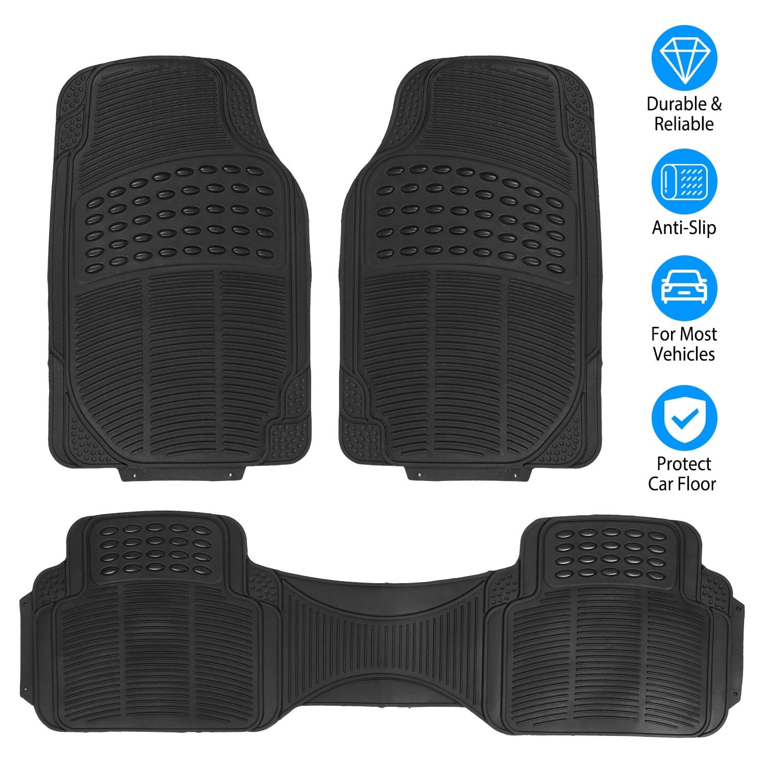 3-Piece: Automotive Floor Mats Set Automotive - DailySale