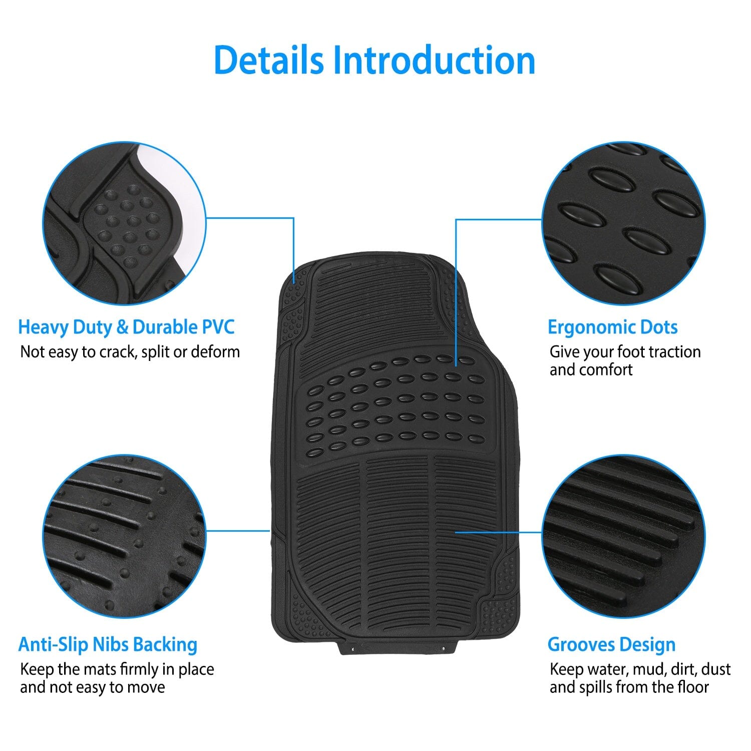 3-Piece: Automotive Floor Mats Set Automotive - DailySale