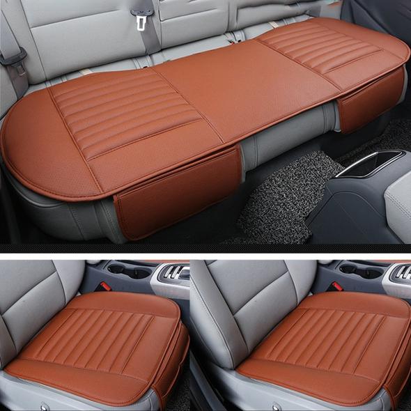 3-Piece: Breathable Bamboo PU Leather Car Seat Cover Automotive Orange - DailySale