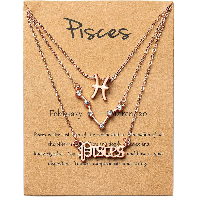 3-Piece: Constellation Zodiac Layer Necklaces