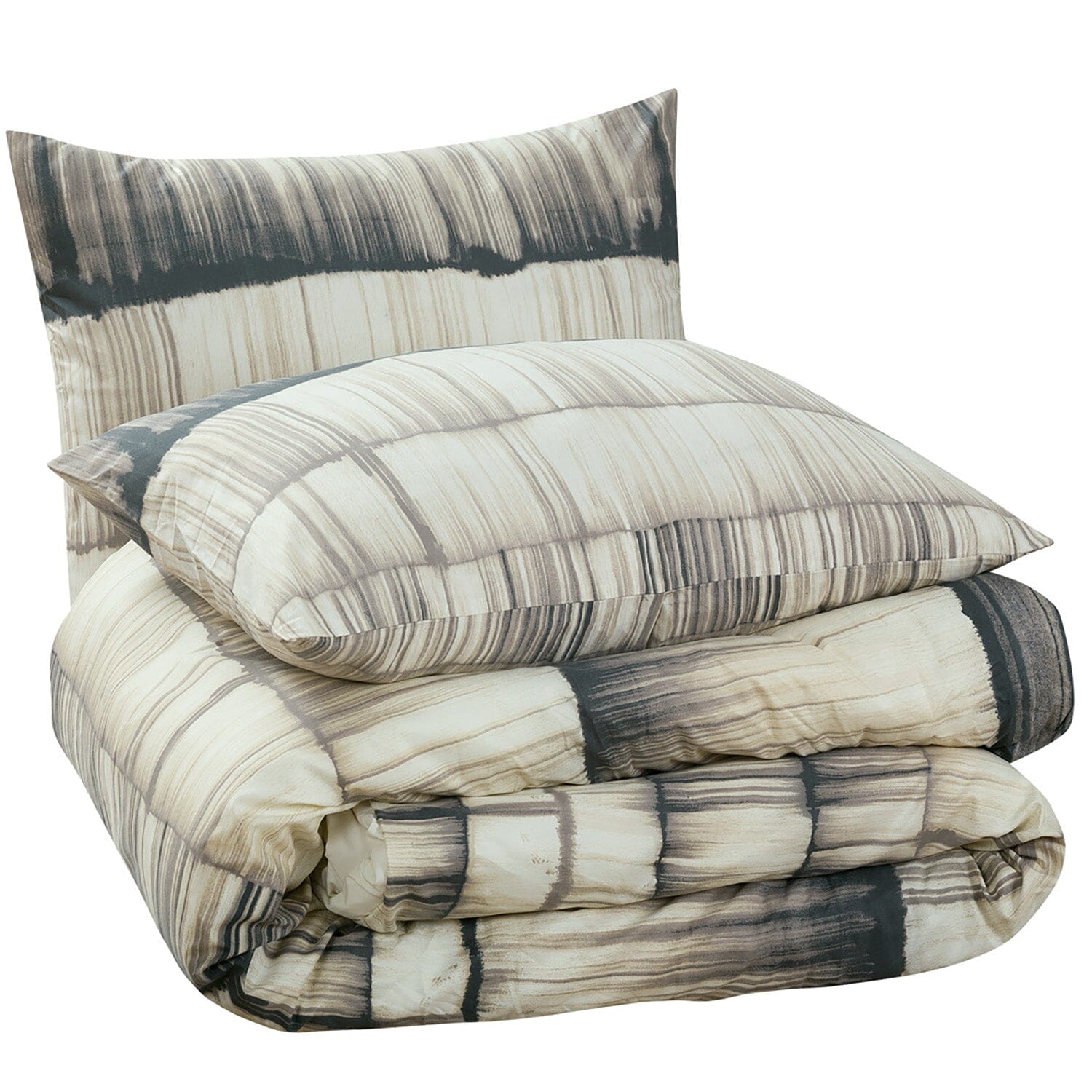 3-Piece: Global Stria Stripe Comforter Set Bedding - DailySale