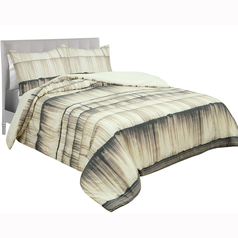 3-Piece: Global Stria Stripe Comforter Set Bedding Queen - DailySale