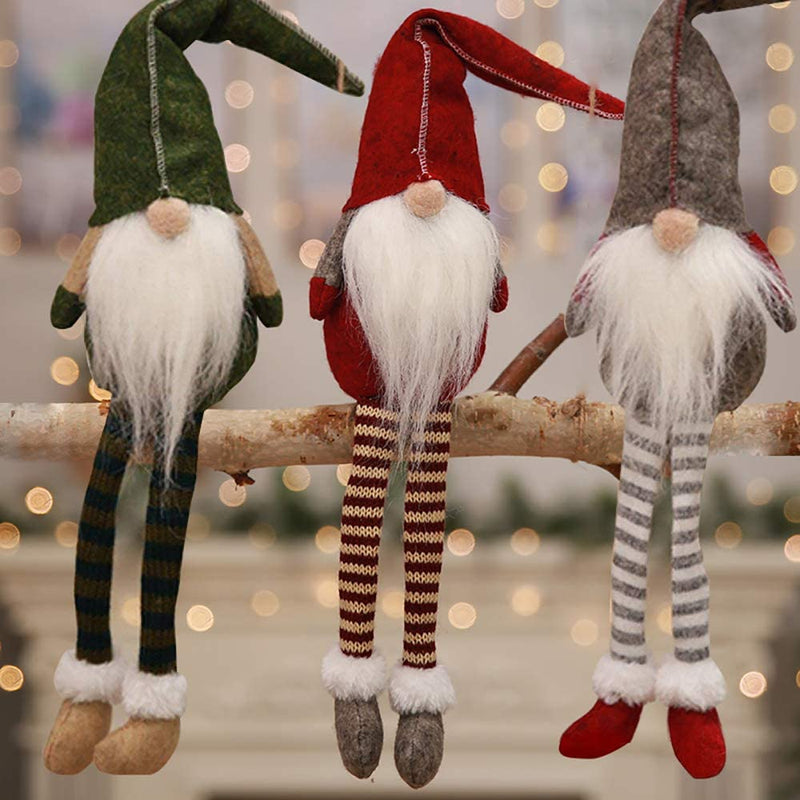 3 Piece: Handmade Sitting Long-Legged Christmas Elf Bottle Decoration Set Holiday Decor & Apparel - DailySale