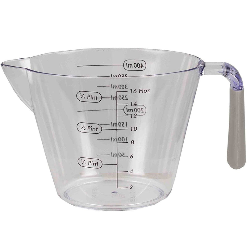 3-Piece: Home Basics Clear Plastic Measuring Cup Set with Rubber Grip Handles Kitchen & Dining - DailySale