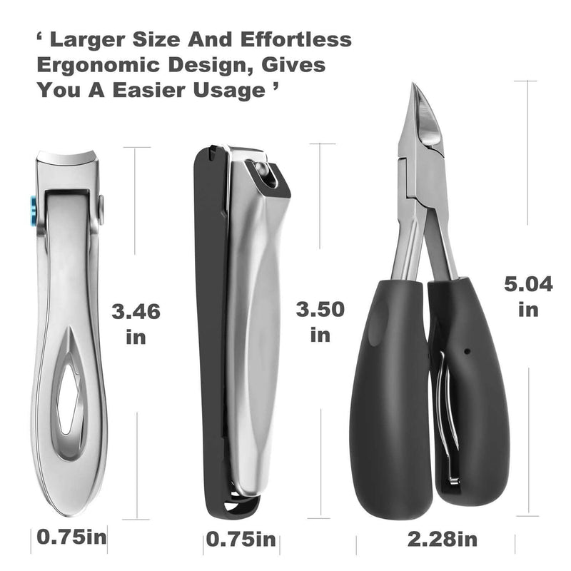 3-Piece: Large Nail Clippers Set Beauty & Personal Care - DailySale