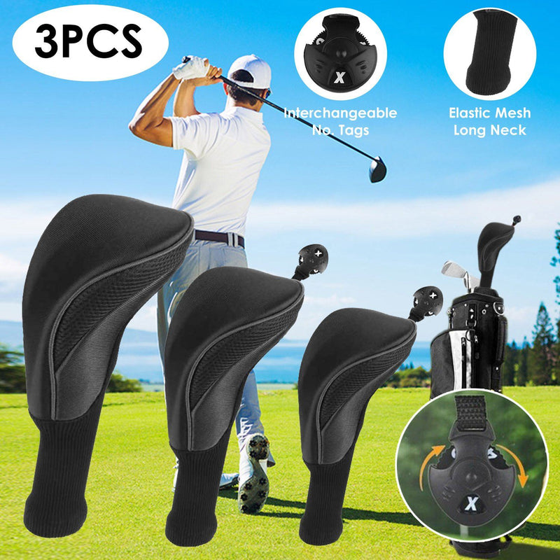 3-Piece: Long Neck Mesh Golf Club Head Cover Sports & Outdoors - DailySale