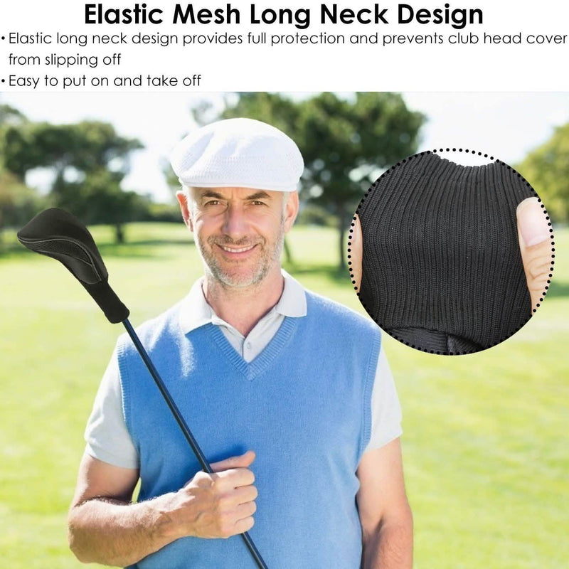 3-Piece: Long Neck Mesh Golf Club Head Cover Sports & Outdoors - DailySale