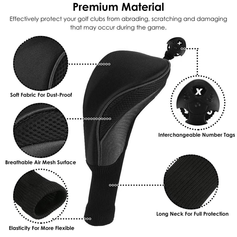 3-Piece: Long Neck Mesh Golf Club Head Cover Sports & Outdoors - DailySale