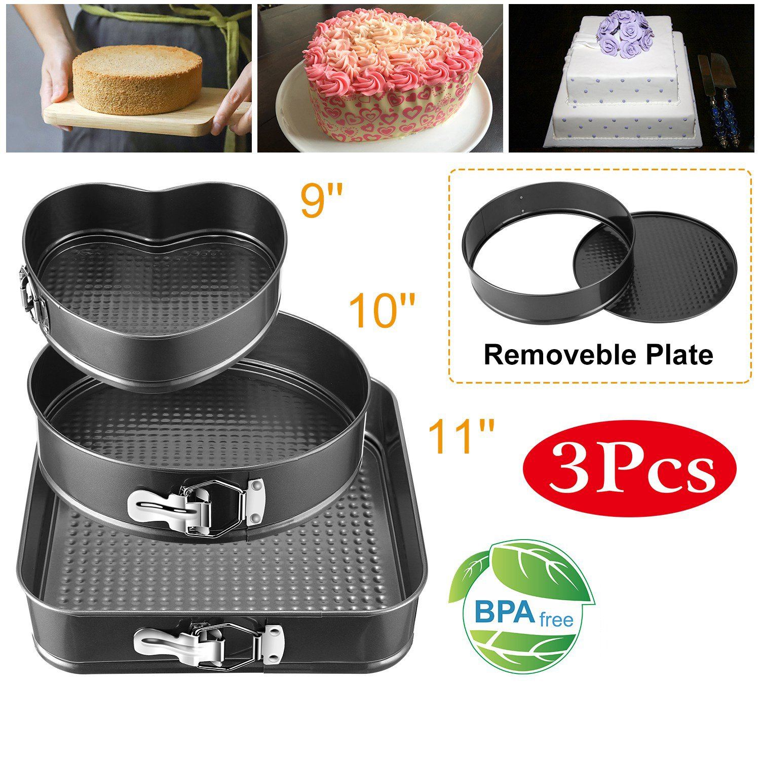 3-Piece: Non-stick Springform Cake Pan Set with Removable Bottom Kitchen & Dining - DailySale