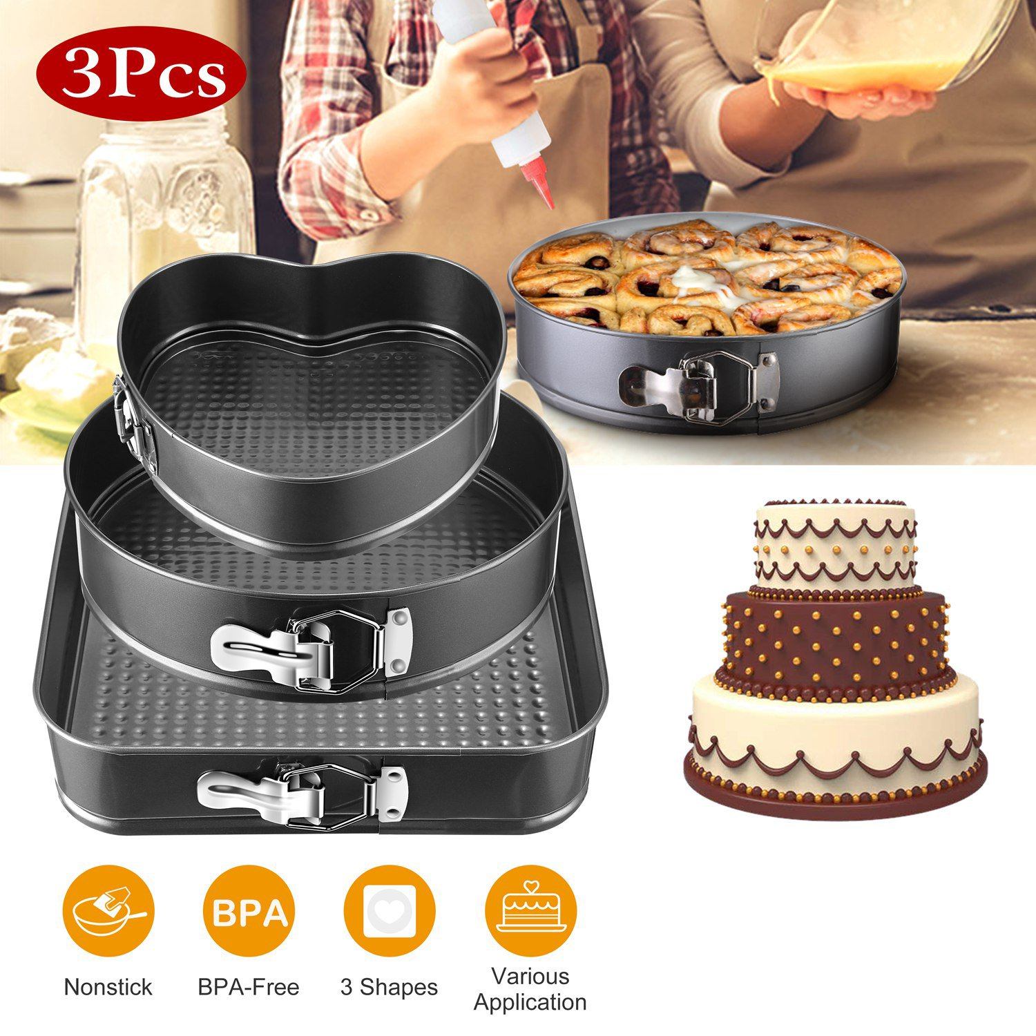 3-Piece: Non-stick Springform Cake Pan Set with Removable Bottom Kitchen & Dining - DailySale