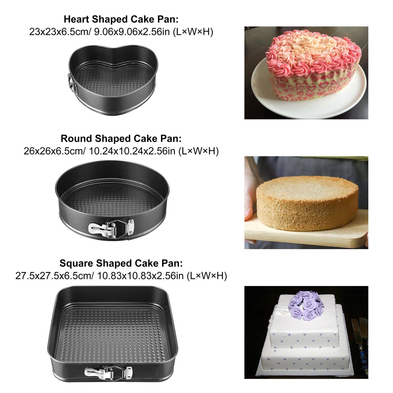 3-Piece: Non-stick Springform Cake Pan Set with Removable Bottom Kitchen & Dining - DailySale