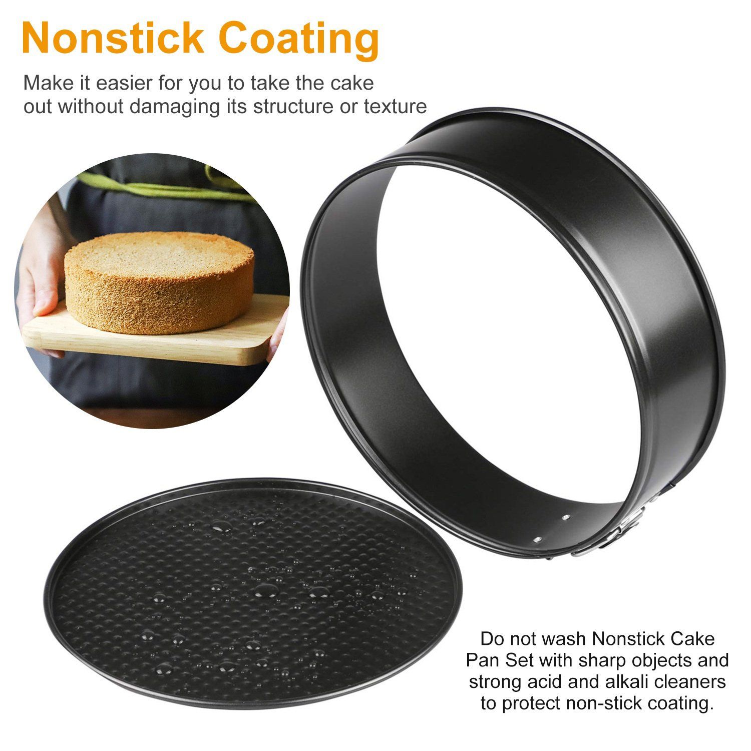 3-Piece: Non-stick Springform Cake Pan Set with Removable Bottom Kitchen & Dining - DailySale