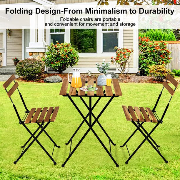 3-Piece: Patio Dining Table Chairs Set Furniture & Decor - DailySale