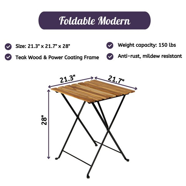 3-Piece: Patio Dining Table Chairs Set Furniture & Decor - DailySale