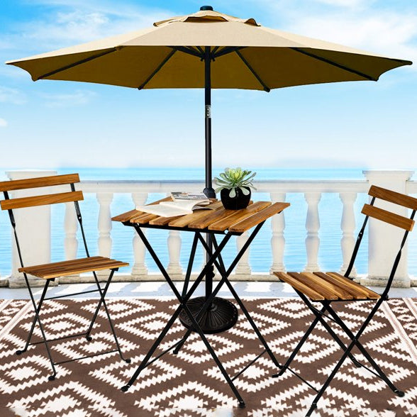 3-Piece: Patio Dining Table Chairs Set Furniture & Decor - DailySale