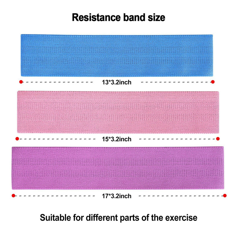 3-Piece: Resistance Loop Bands Hip Legs Training Set Fitness - DailySale