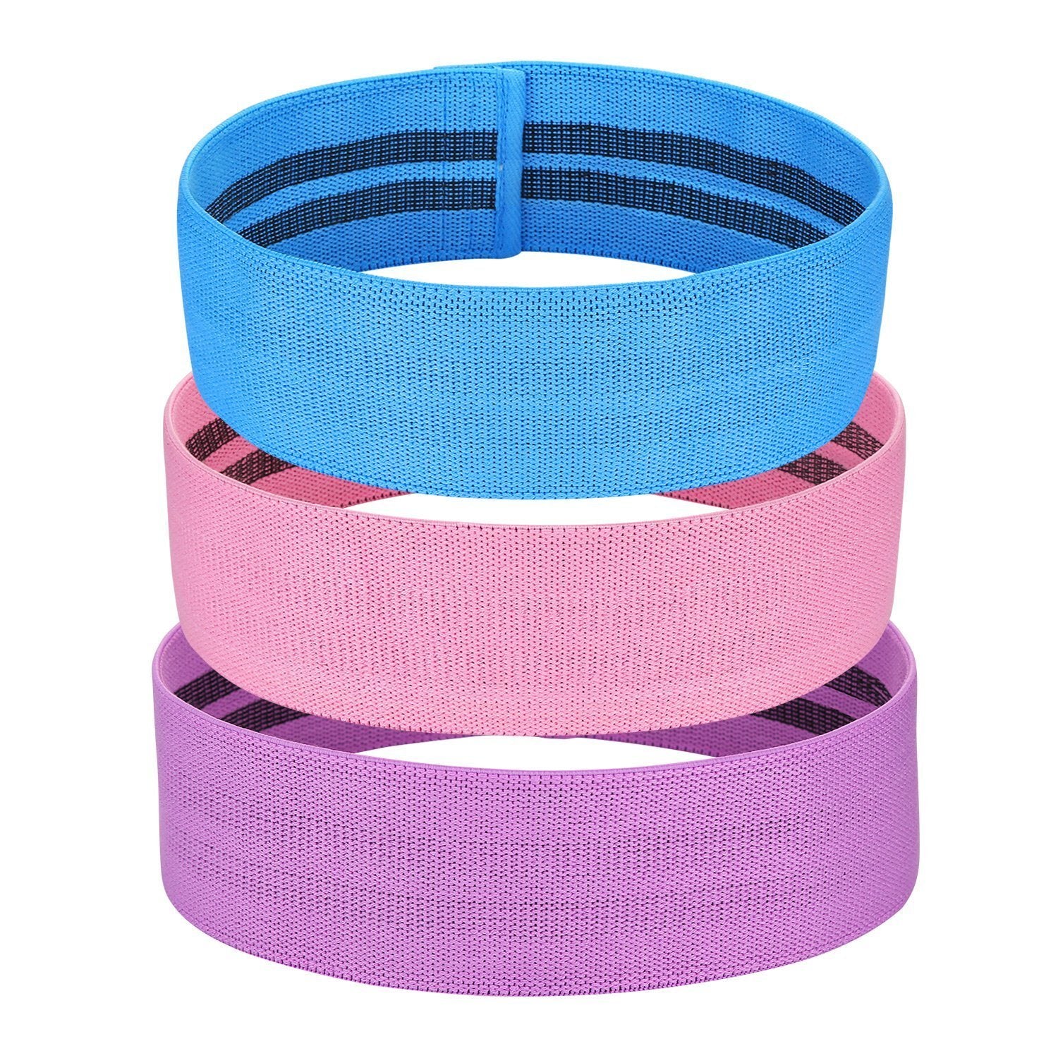 3-Piece: Resistance Loop Bands Hip Legs Training Set Fitness - DailySale