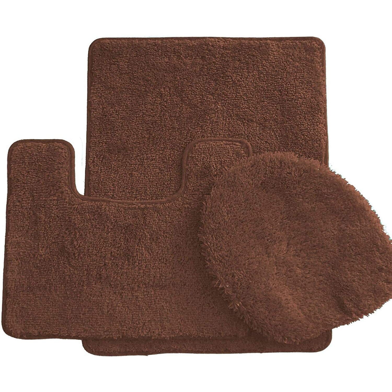 3-Piece Set: Ben&Jonah Elegant Bath Rug Set Bath Brown - DailySale