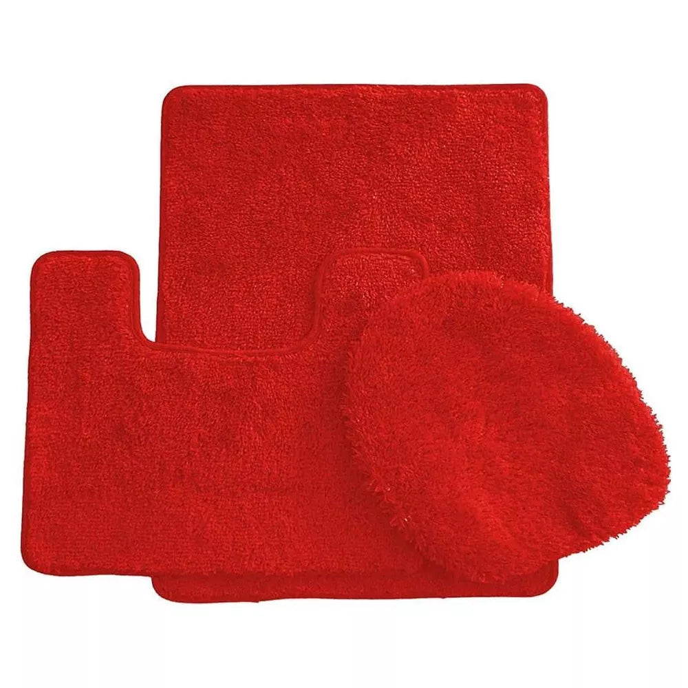 3-Piece Set: Ben&Jonah Elegant Bath Rug Set Bath Red - DailySale