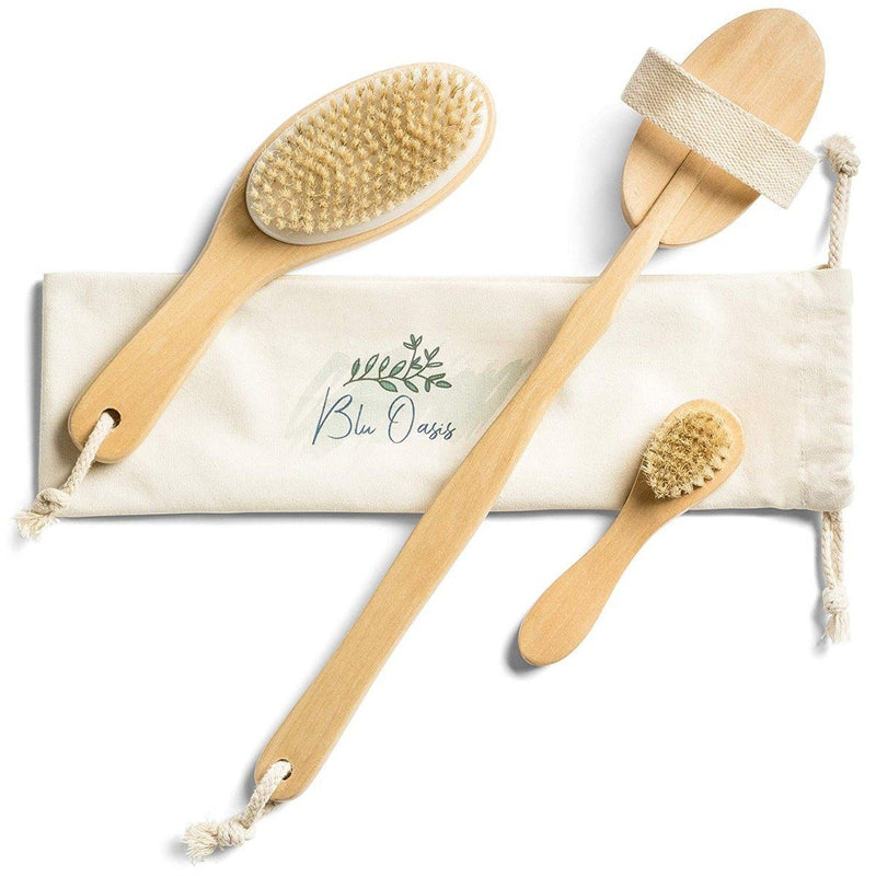 3-Piece Set: Blu Oasis Premium Dry Brushes with Travel Bag Beauty & Personal Care - DailySale
